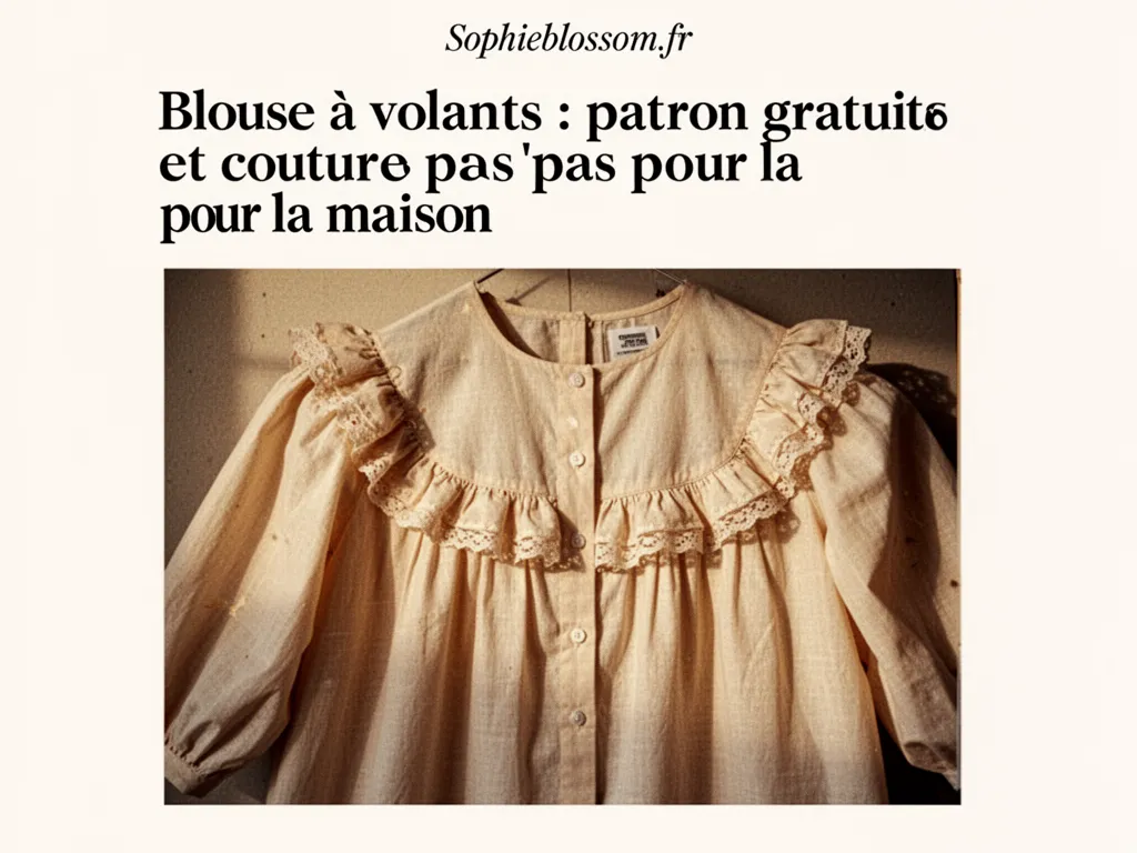 Blouse à volants : patron gratuit et couture pas à pas pour la maison