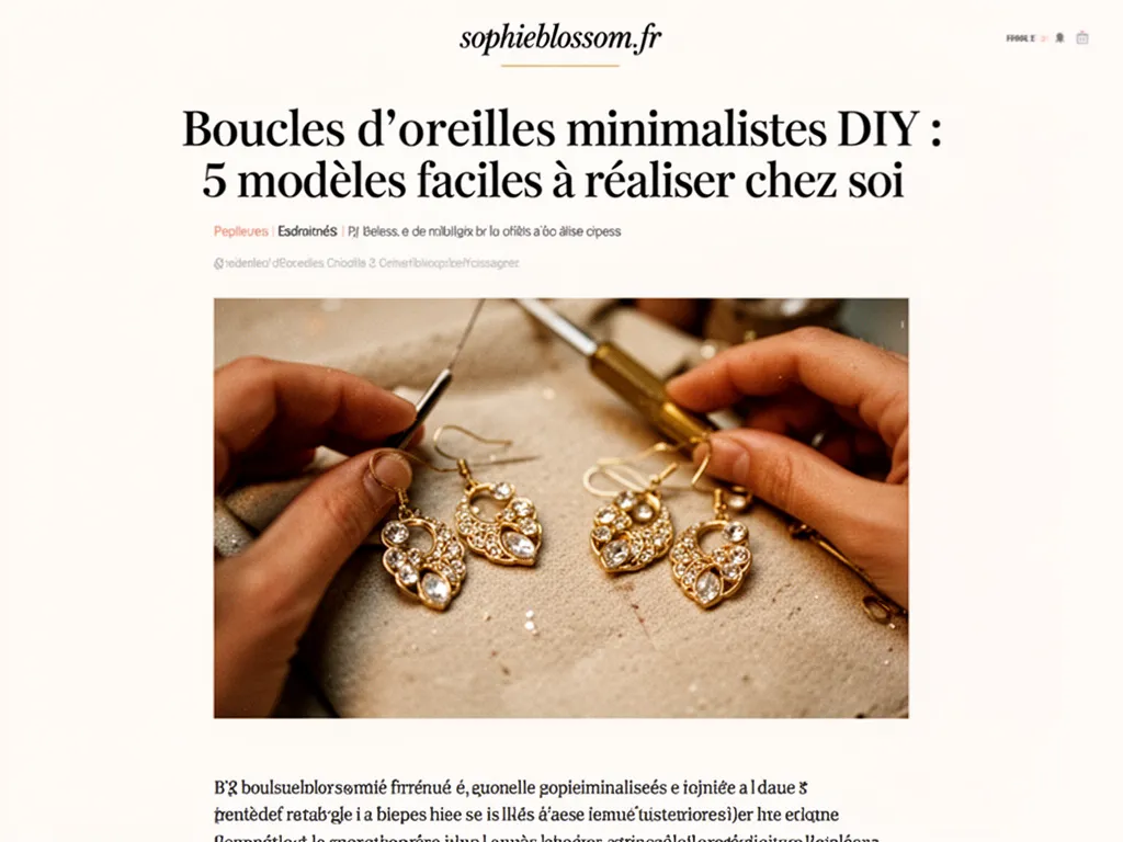 Boucles d'oreilles minimalistes DIY : 5 modèles faciles à réaliser chez soi