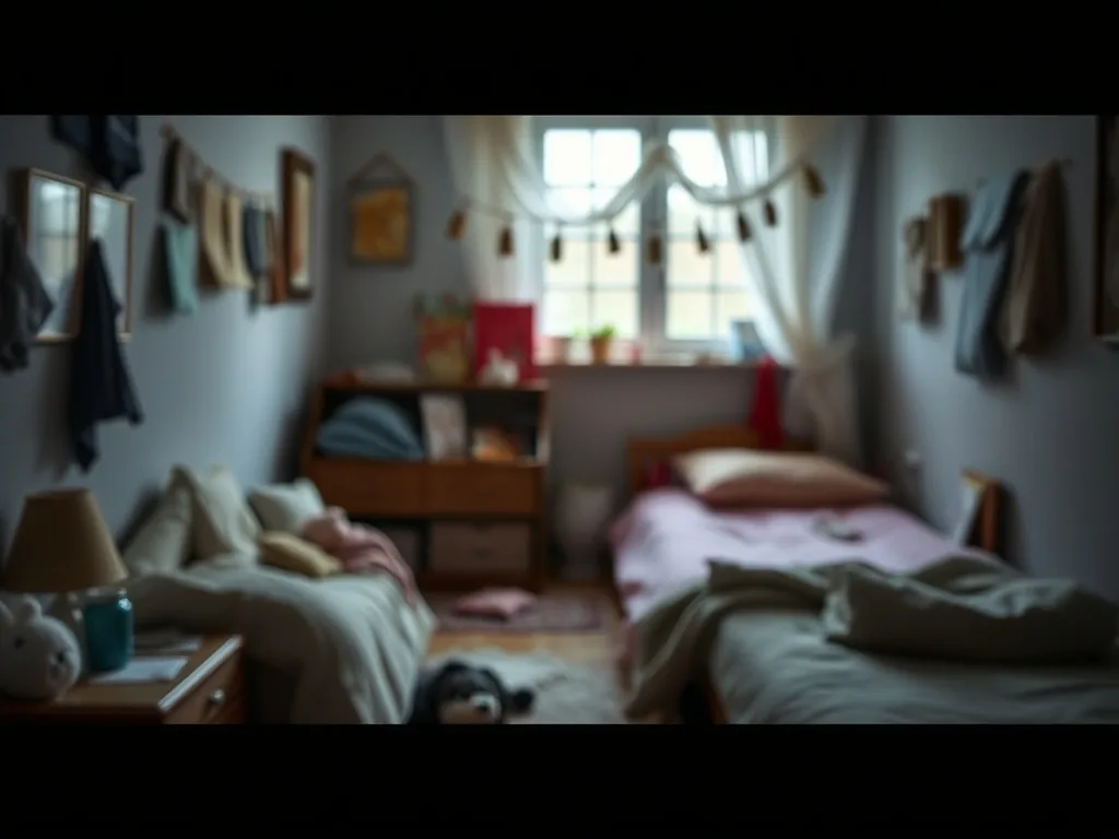 Chambre parentale à l’ambiance cocooning avec lit aux draps en lin froissé, coussins en velours, lumière tamisée et mur peint dans un beige sable