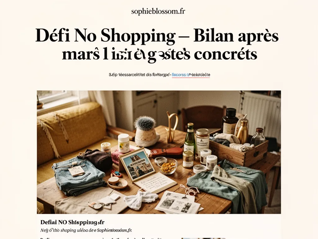 Défi No Shopping — Bilan après 1 mois et gestes concrets