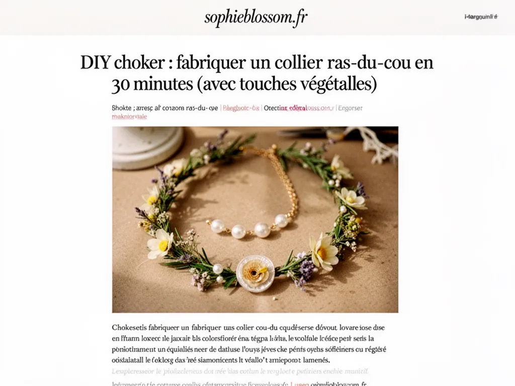 DIY choker : fabriquer un collier ras-du-cou en 30 minutes (avec touches végétales)