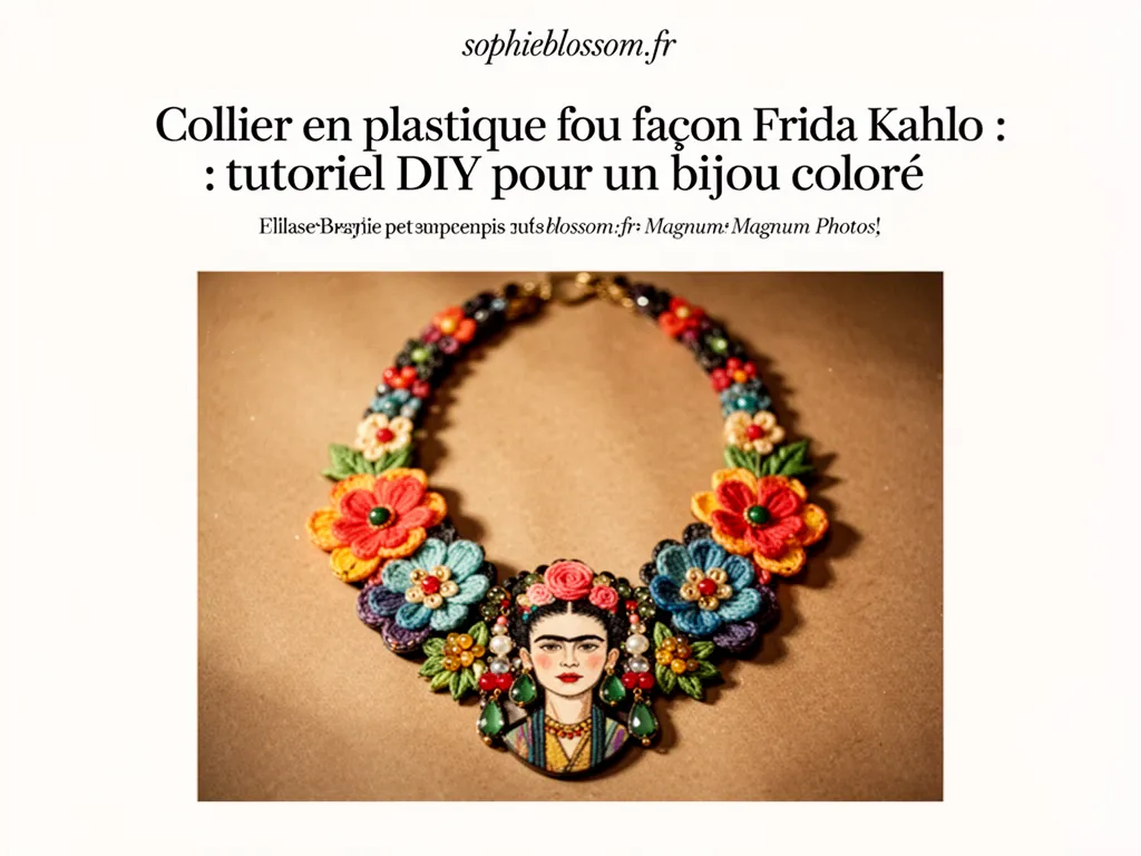 Collier en plastique fou façon Frida Kahlo : tutoriel DIY pour un bijou coloré