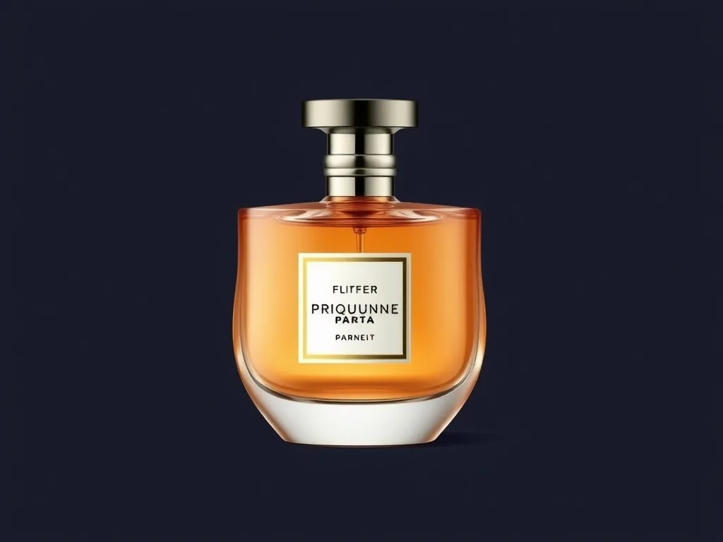 Flacon de parfum italien élégant sur une table en marbre, entouré d'agrumes