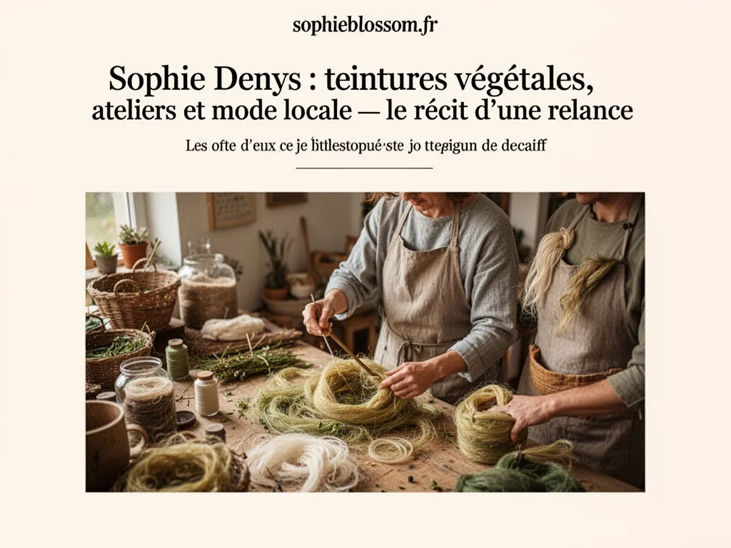 Sophie Denys : teintures végétales, ateliers et mode locale — le récit d’une relance