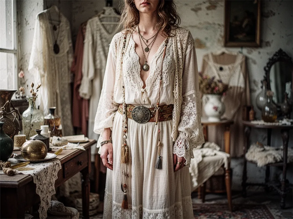 Homme assis sur un banc en tissu naturel, chemise ample écrue, pantalon droit en lin, bracelets discrets, lumière douce