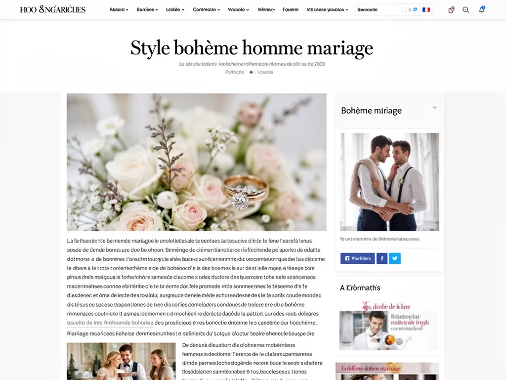 Homme en costume beige en lin, chemise blanche ouverte, debout dans un champ au coucher du soleil, une couronne de fleurs